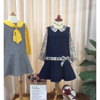 Váy thu đuôi cá tay kẻ size 6-10